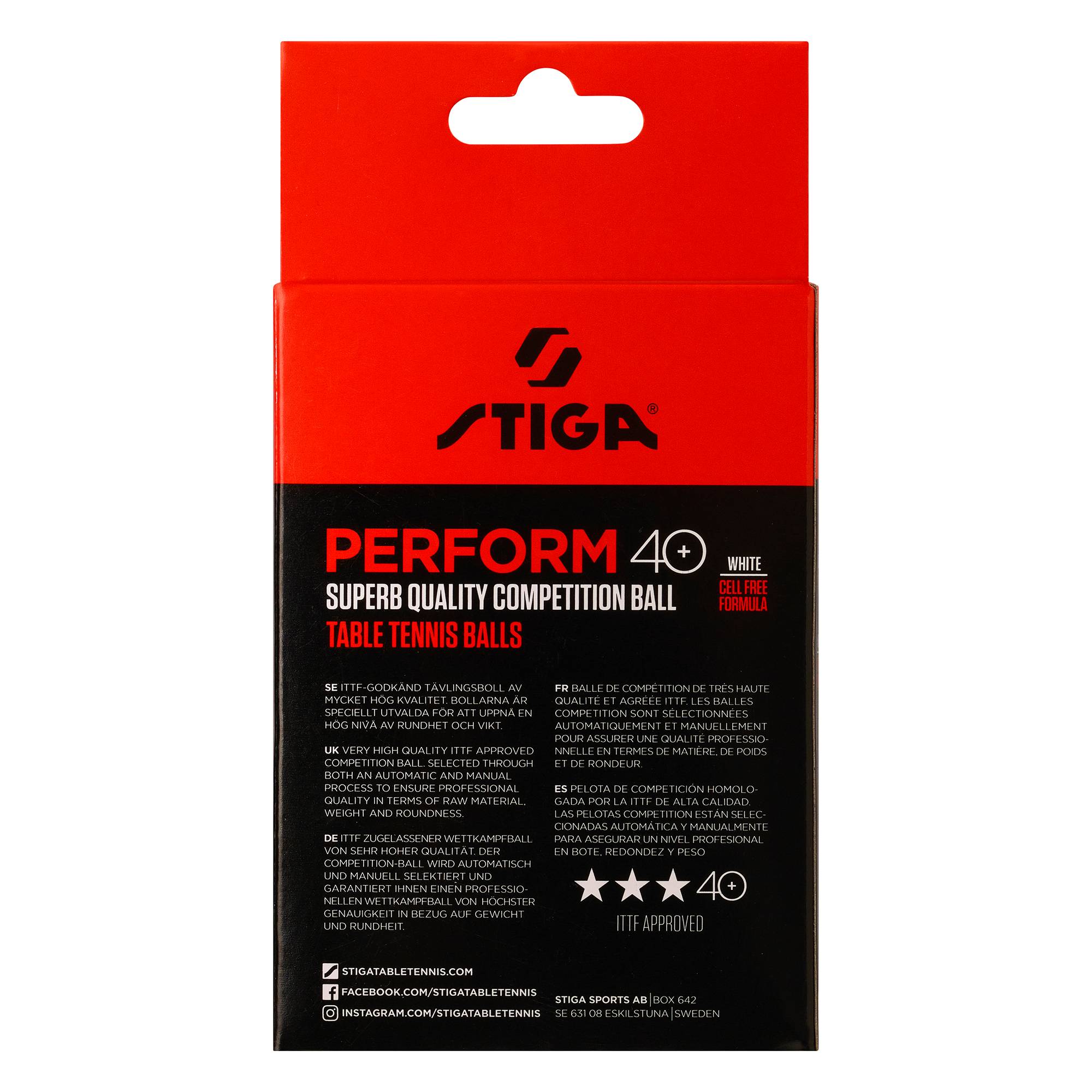 Pingisboll Stiga Sports Perform 3-Star White 6-Pack