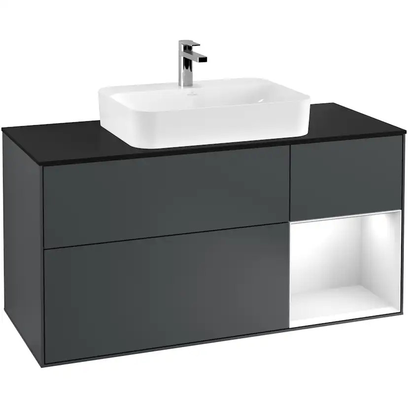 Tvättställsskåp Villeroy & Boch Finion med 3 Lådor Hylla och Bänkskiva för Ytmonterat Tvättställ