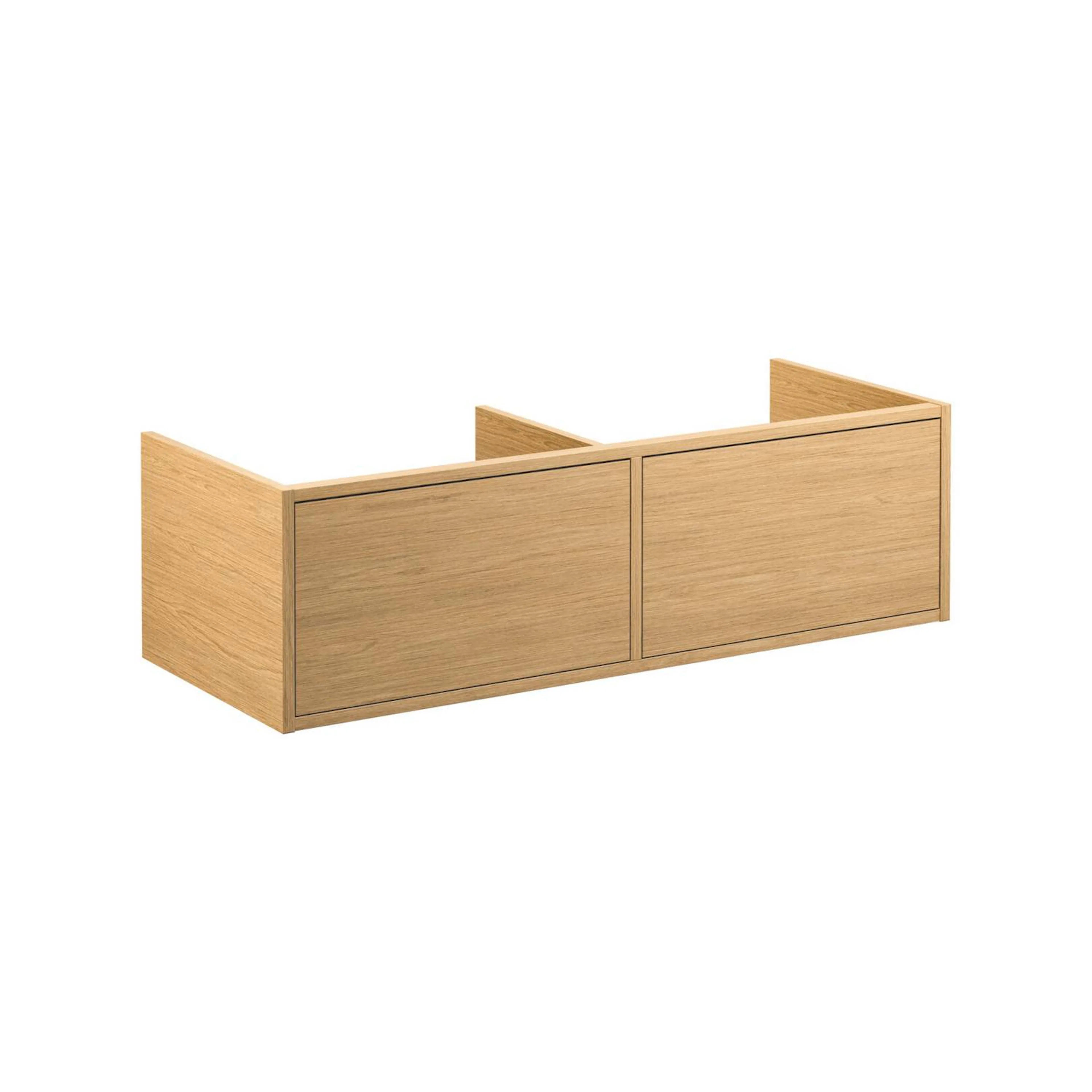 Kommodskåp Ducentic - 120 cm. med 2 lådor, Ljus ekfaner Ljus Ek
