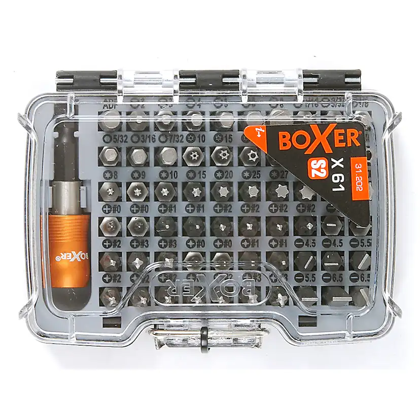 Bitsset Boxer 61-delar S2-stål