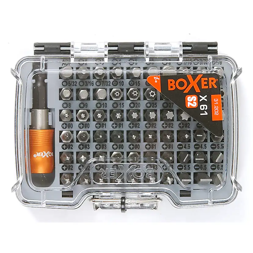 Bitsset Boxer 61-delar S2-stål