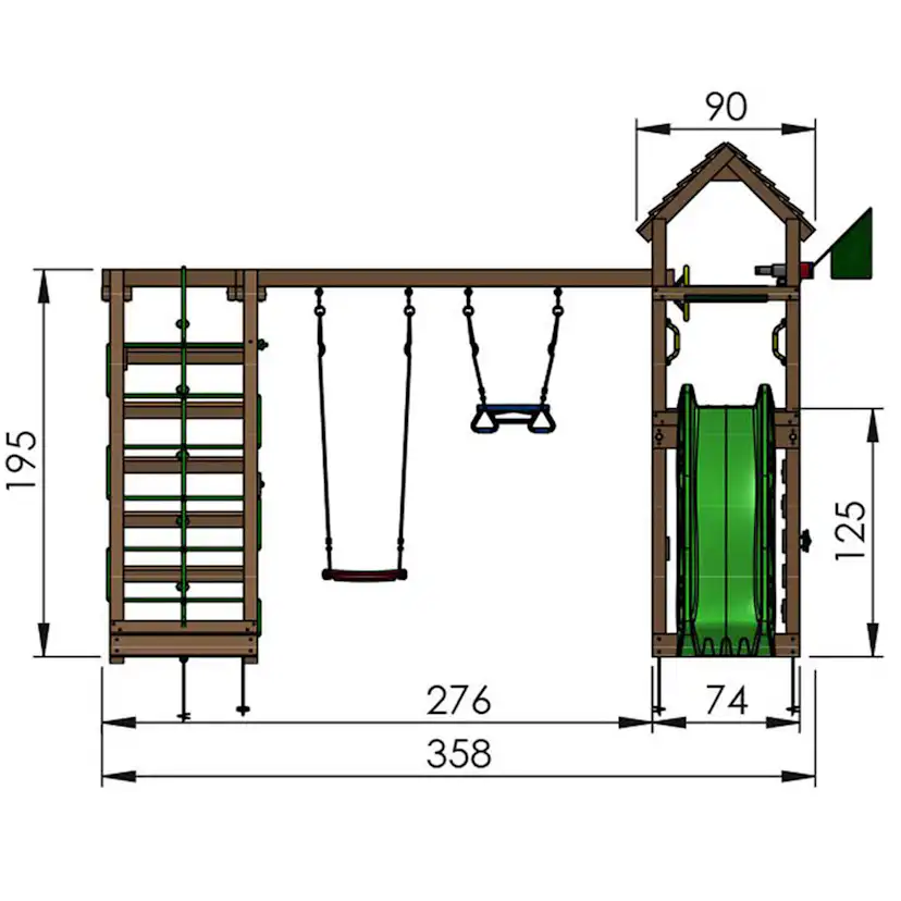 Klätterställning Jungle Gym Cocoon 2 Gungor Rutschkana