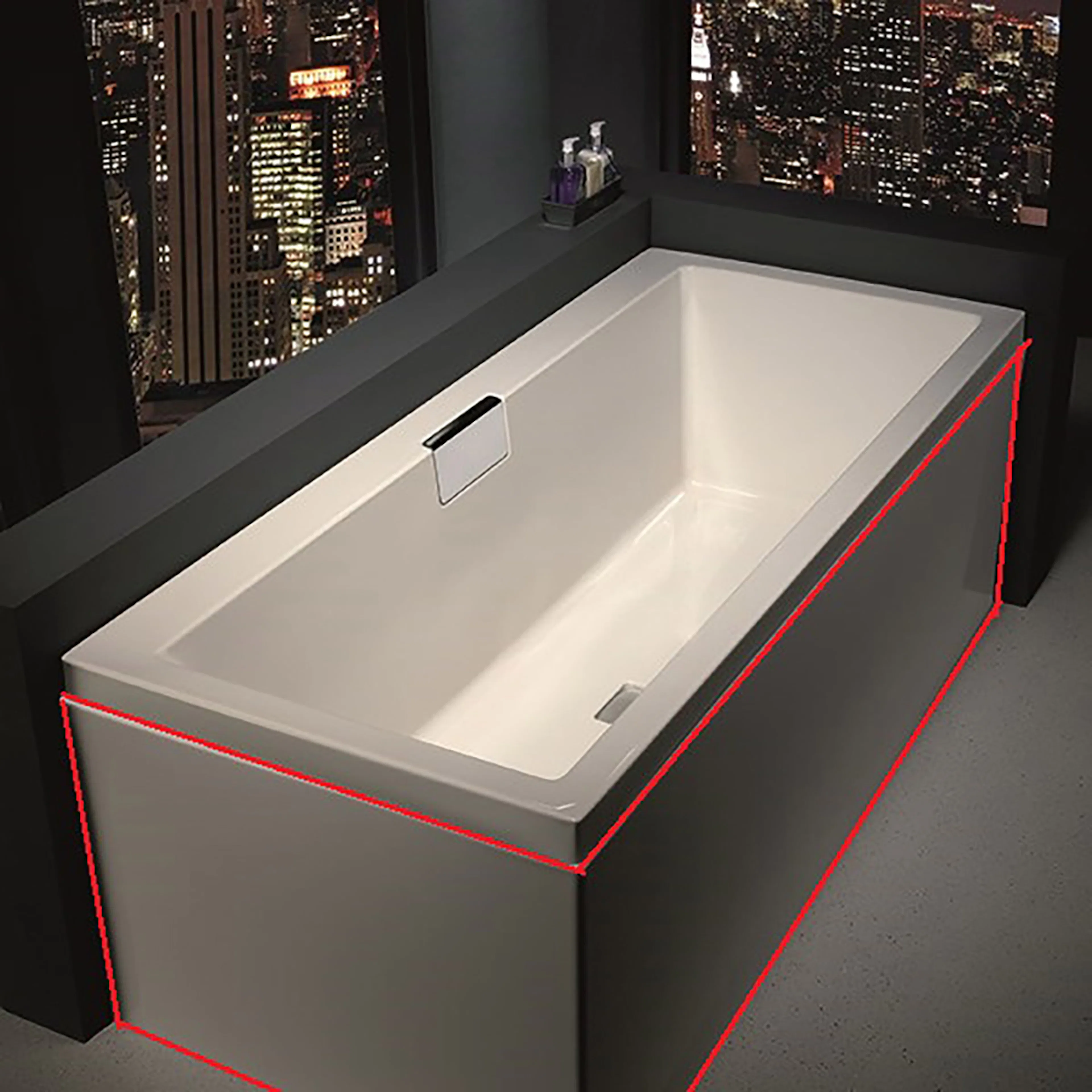 L-panel till badkar 1700x750x540mm akryl 1700x750 mm