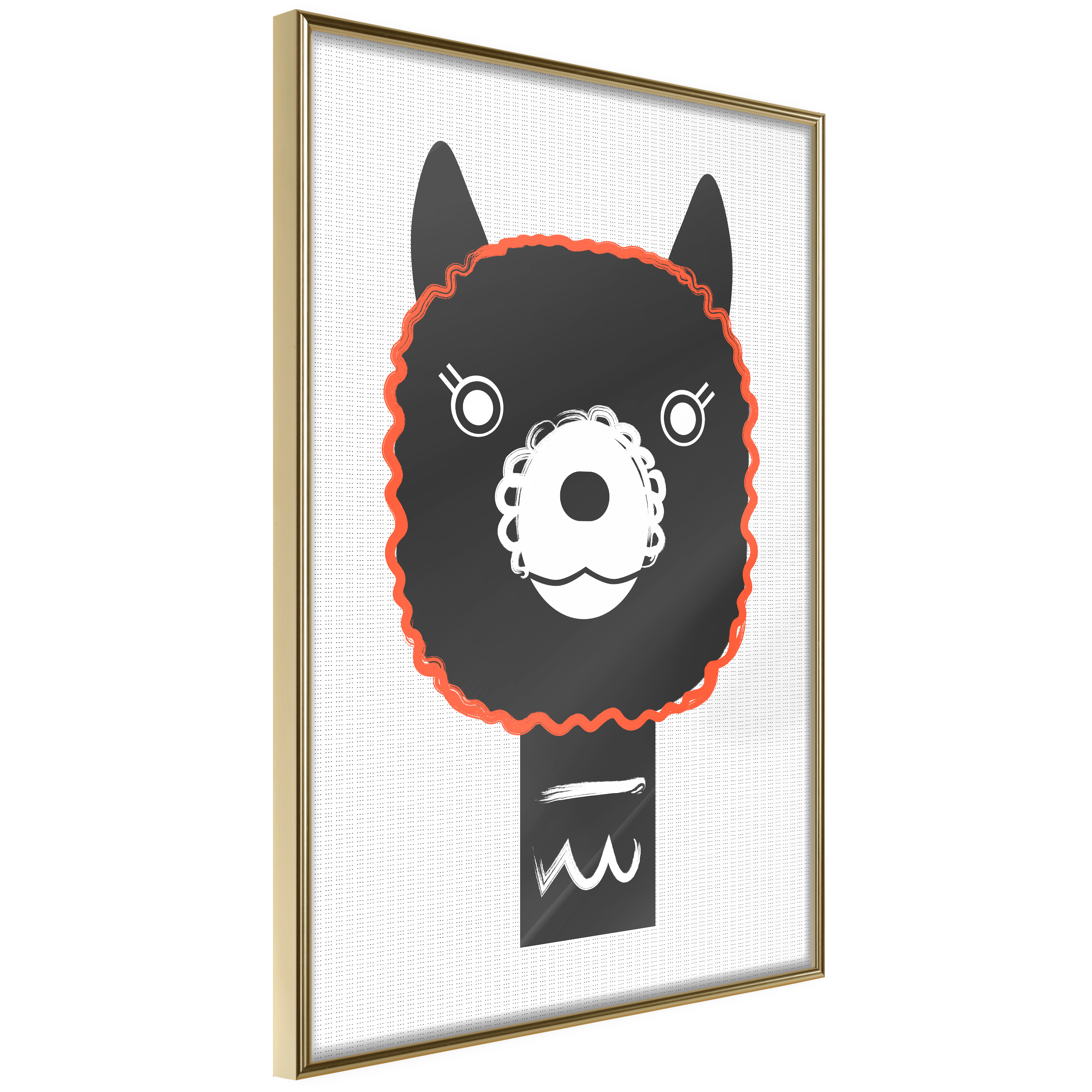 Affisch - Decorative Alpaca [Poster] 20x30 Guld ram, 20x30 cm