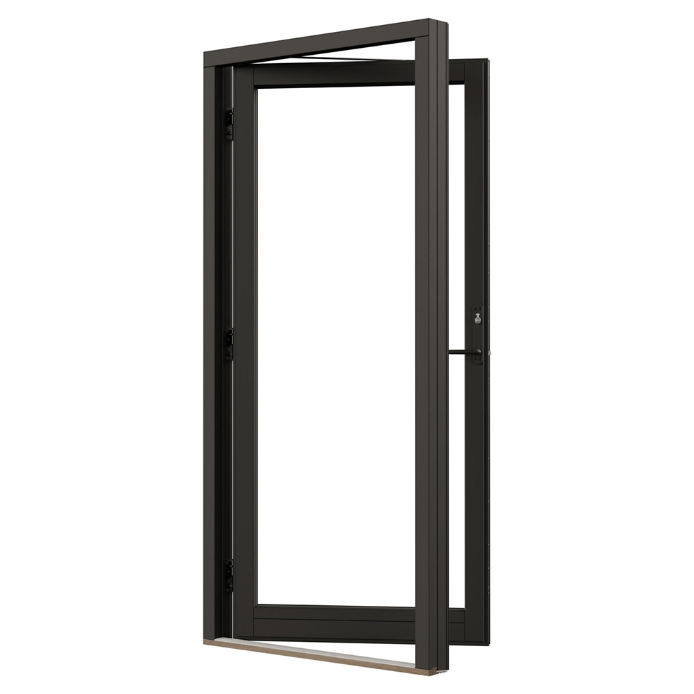 Fönsterdörr NorDan NTech Helglasad Aluminium BlackLine Svart