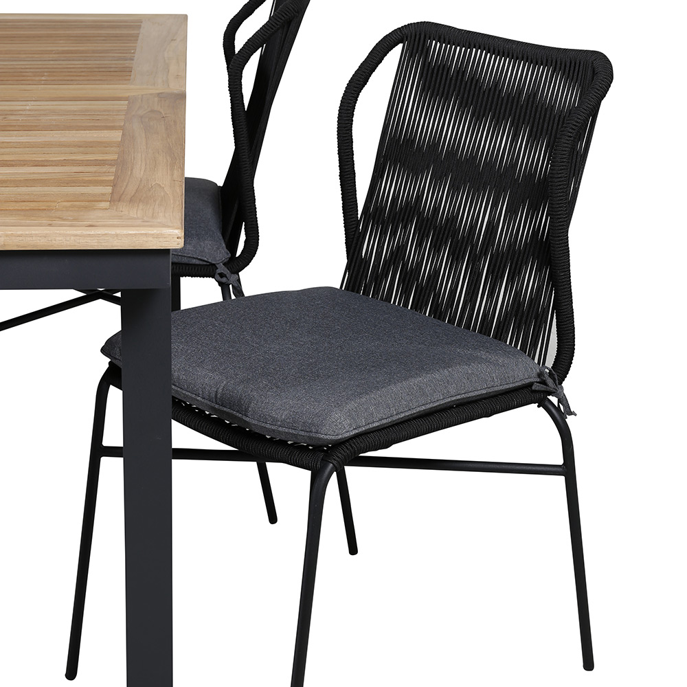 Matgrupp Venture Home Perla med 4 Jefferson Stapelbara Matstolar