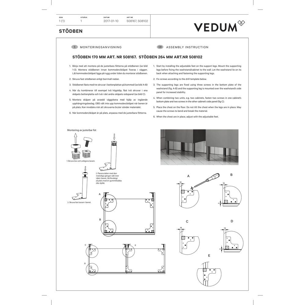 Stödben Vedum