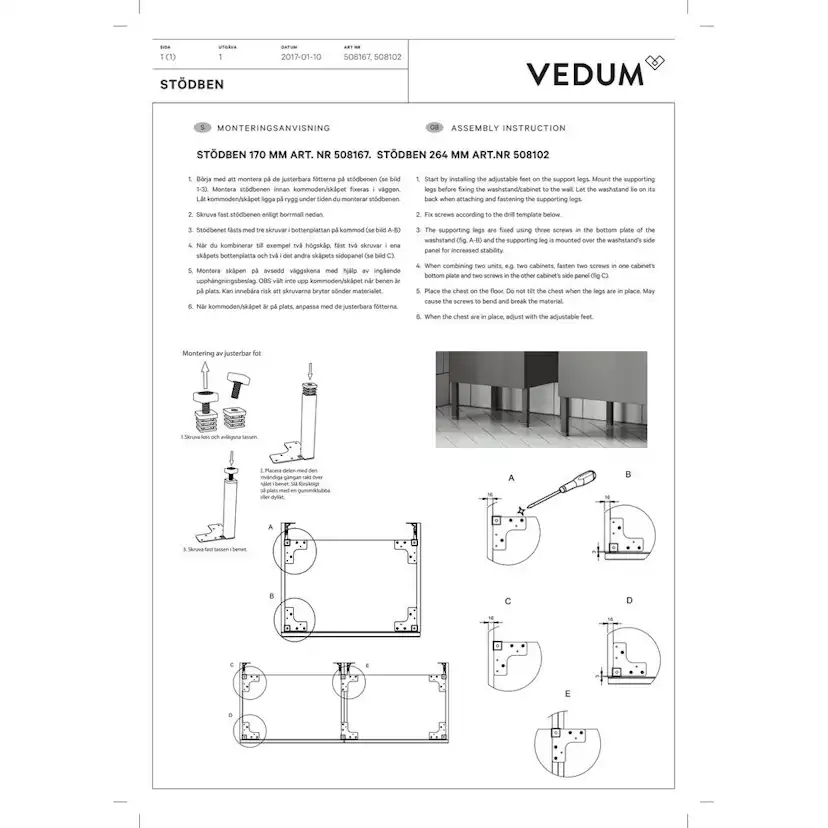 Stödben Vedum