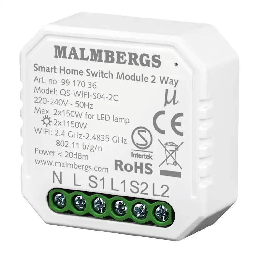 Modul 2-kanal Malmbergs SmartHome Wifi On/off