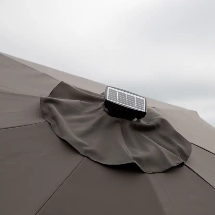 Sabal Umbrella with LED, Grey, 270 Grå