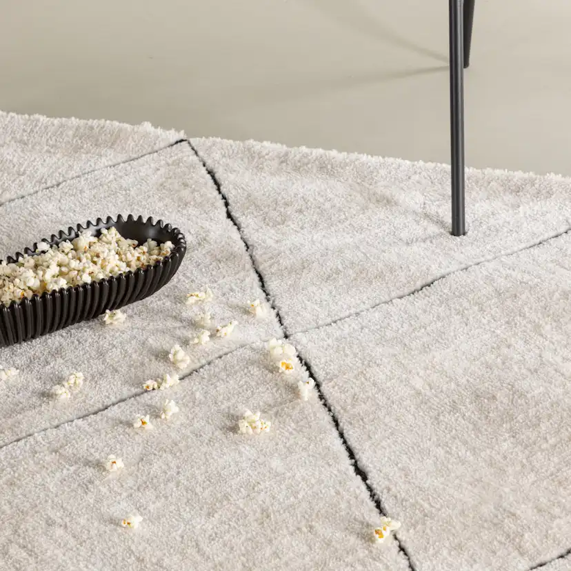 Patrik Polyester Shaggy - 230*160-Rectangular-White/Black 160x230 cm