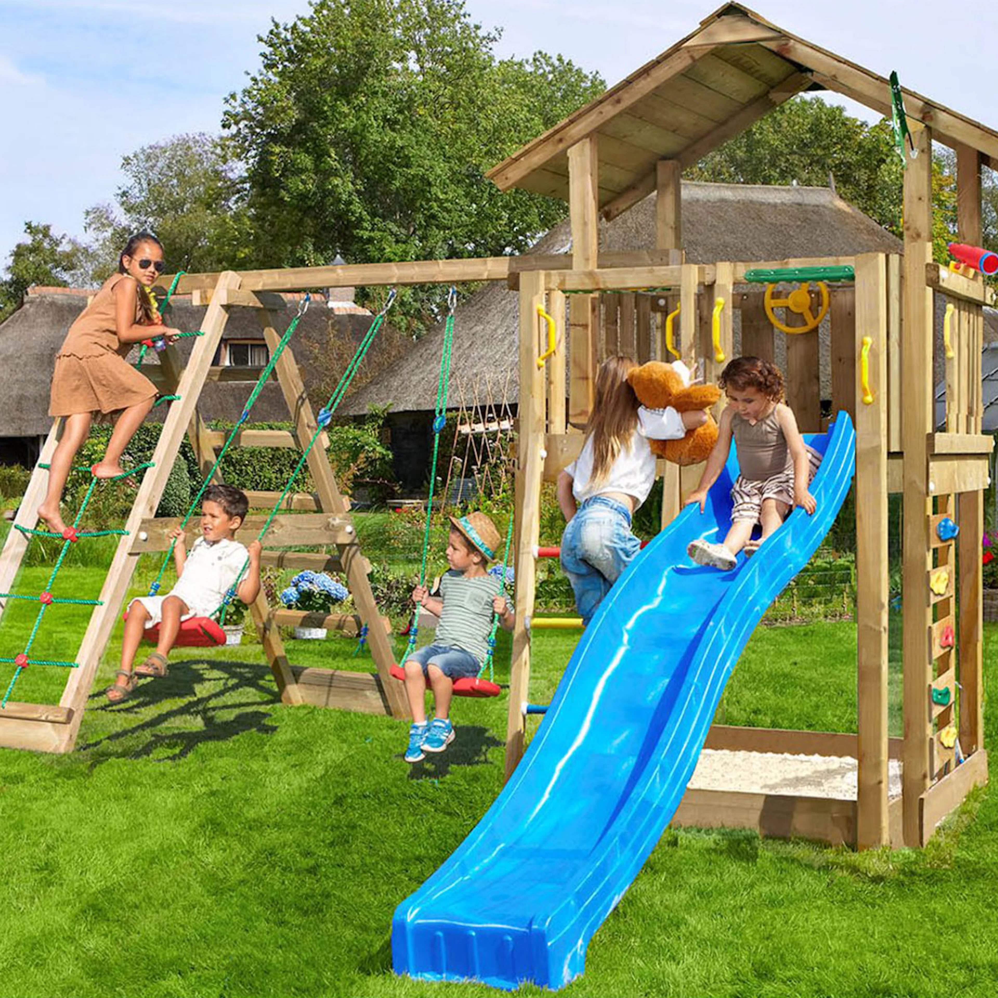 Lektorn Jungle Gym Chalet 2.1 Climb Modul Blå Rutschkana