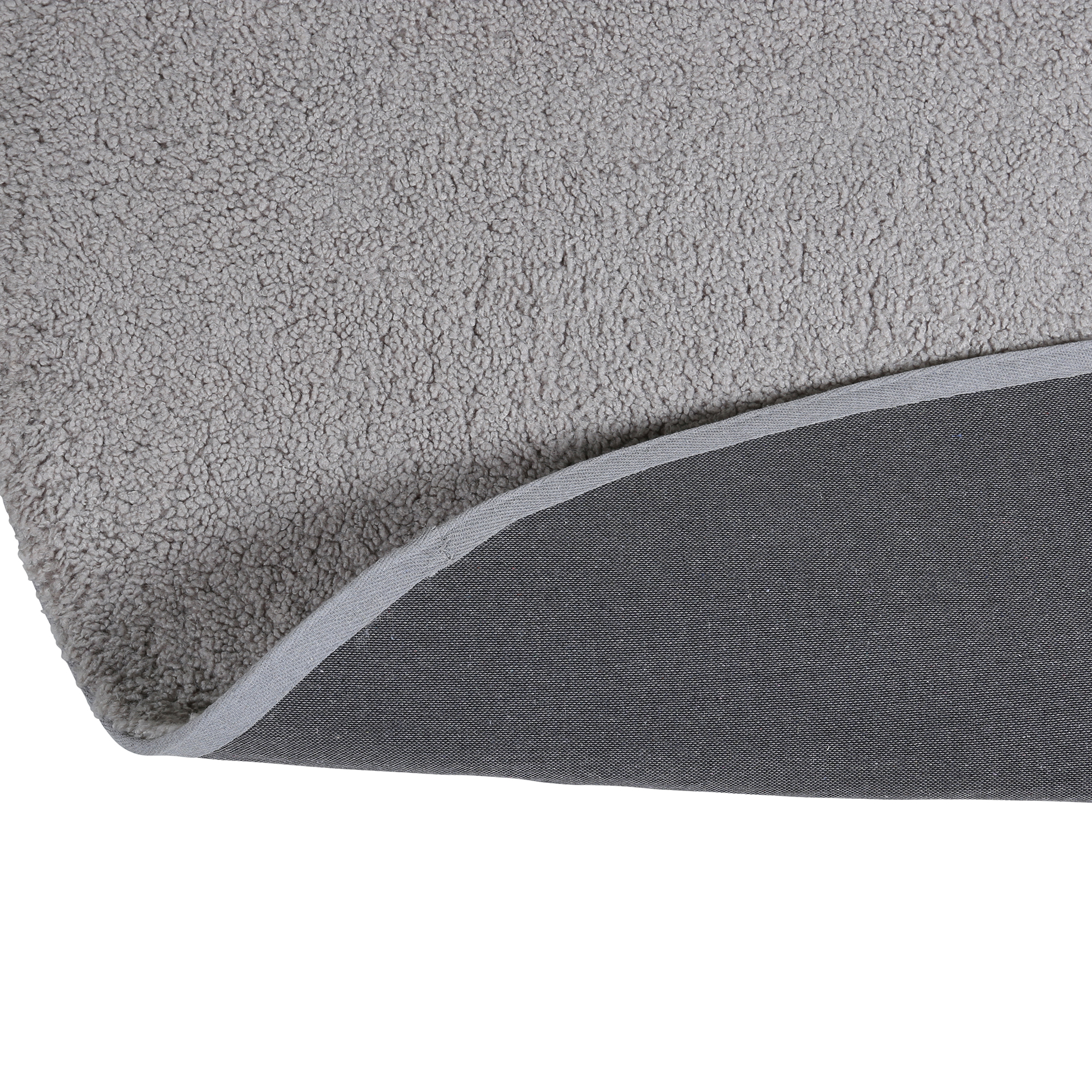 Teddy Round Polyester Carpet - 200*200- Grey Grå