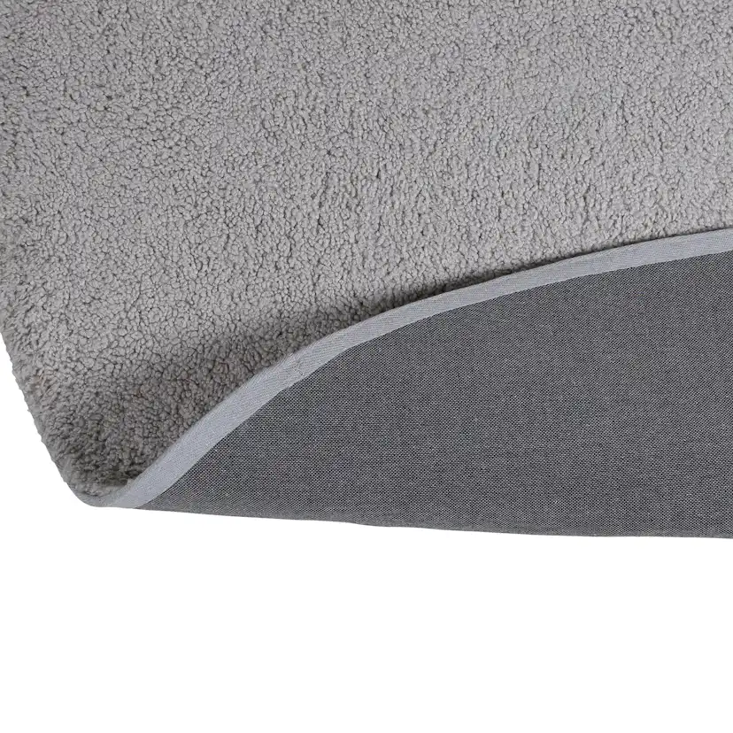 Teddy Round Polyester Carpet - 200*200- Grey Grå