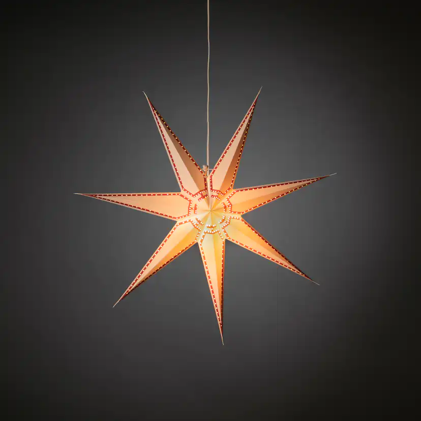Adventsstjärna Gnosjö Konstsmide Rödmönstrad 78 cm