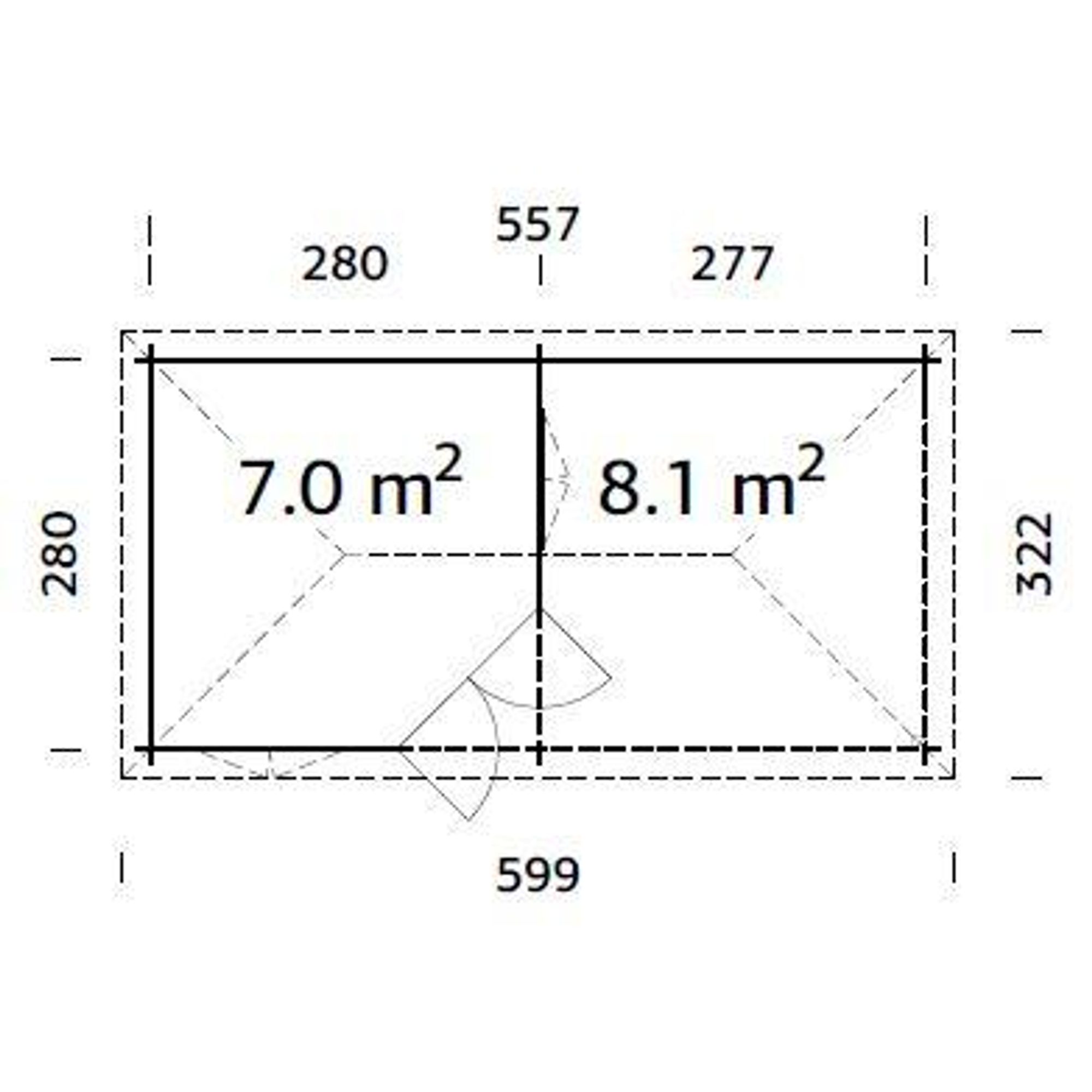 Melanie 6,8+8,3 m2 Brun dippad