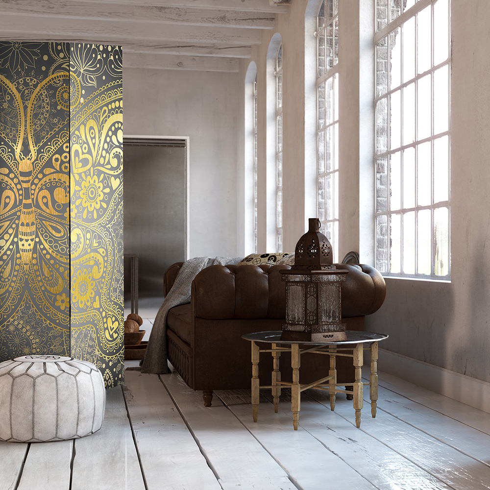 Rumsavdelare Skärmvägg Arkiio Golden Butterfly 135x172 cm