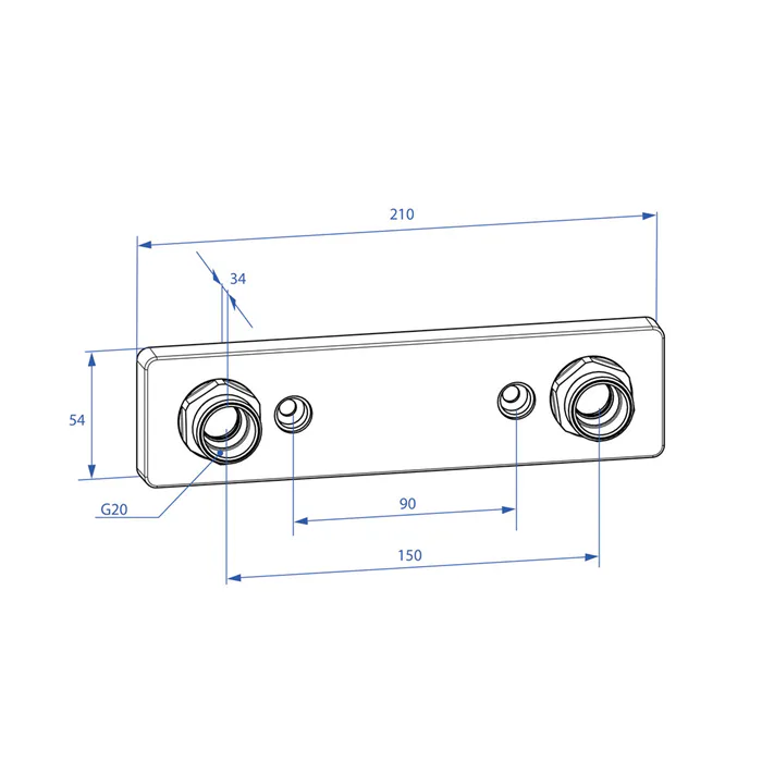 Trio Bl Fäste Design Line 2021 150cc 16 Pex/Alupex 16x2,0-2,2 Pex, Alupex och Pb-rör