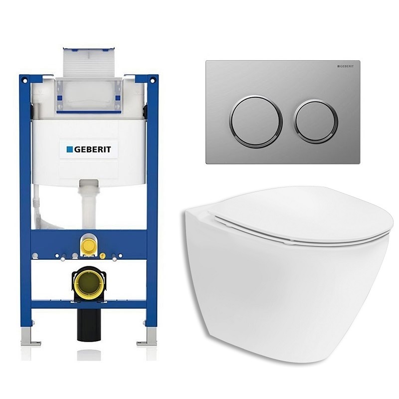 Vägghängd Toalettstol Ifö Spira Art 6245 Rimfree med Geberit DuoFix Omega 82 cm Komplett