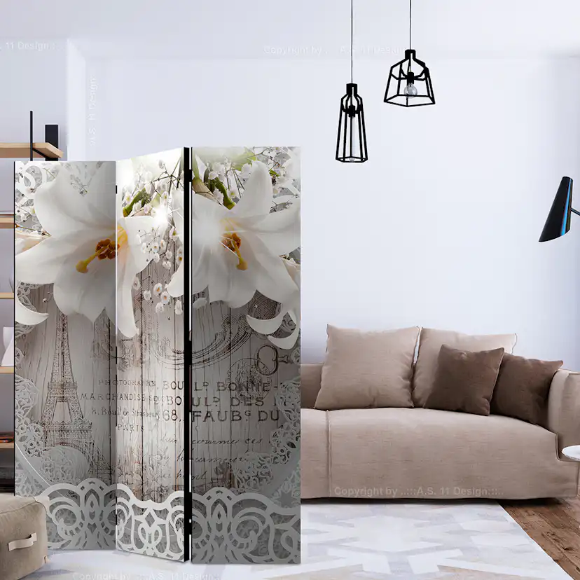 Rumsavdelare Arkiio Lilies And Quilted Background 135x172 cm
