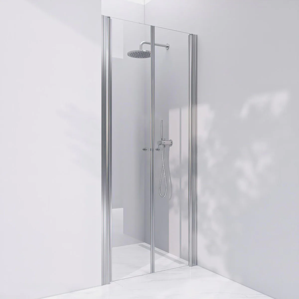 Invitrea Prime PN22/80/Blankpolerad/Räfflad knopp/Klart glas Glastyp: Klarglas, Handtag: Blankpolerad Räfflad knopp, Profil: Blankpolerad, Bredd: 800 mm
