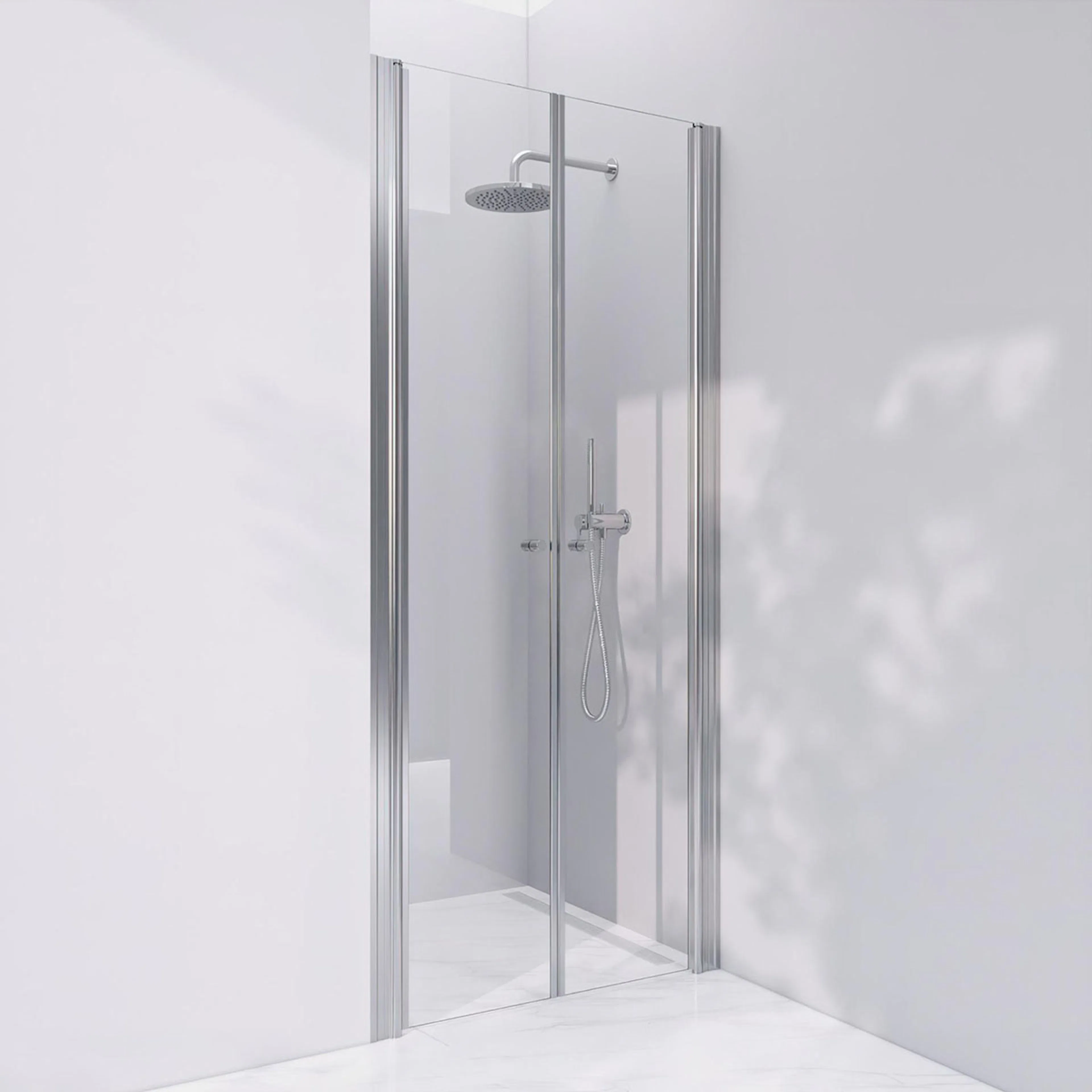 Invitrea Prime PN22/80/Blankpolerad/Räfflad knopp/Järnfattig Glastyp: Järnfattigt Klarglas, Handtag: Blankpolerad Räfflad knopp, Profil: Blankpolerad, Bredd: 800 mm