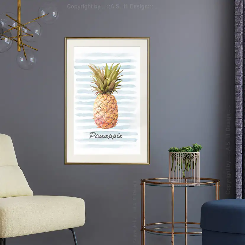 Poster Artgeist Affisch Pineapple and Stripes