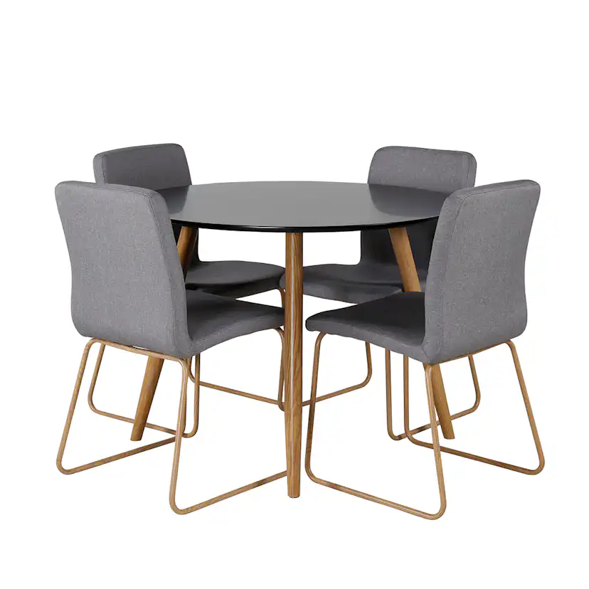 Matgrupp Venture Home Plaza Ø100 cm med 4st Mace Matstolar