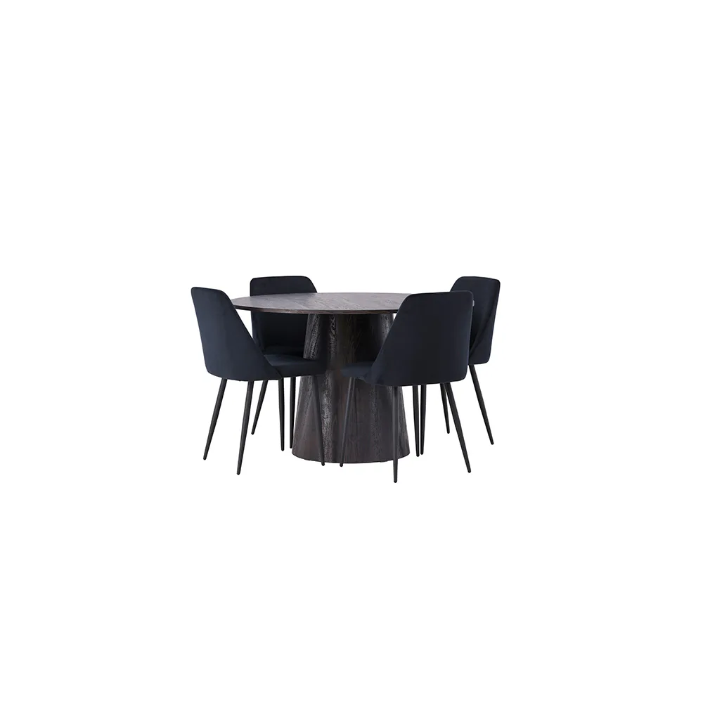 Matgrupp Venture Home Lanzo Ø120 cm med 4 st Night stolar
