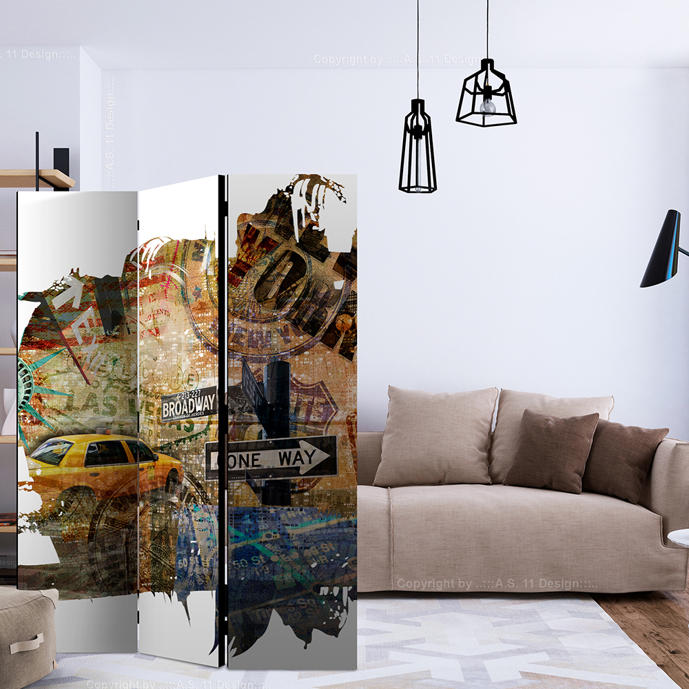 Rumsavdelare Skärmvägg Arkiio New York Collage 135x172 cm