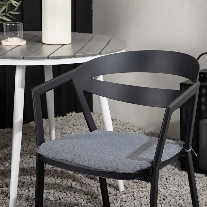 Break - Dining Table Round- White / Grey - Alu / Aintwood - Grå/Vit