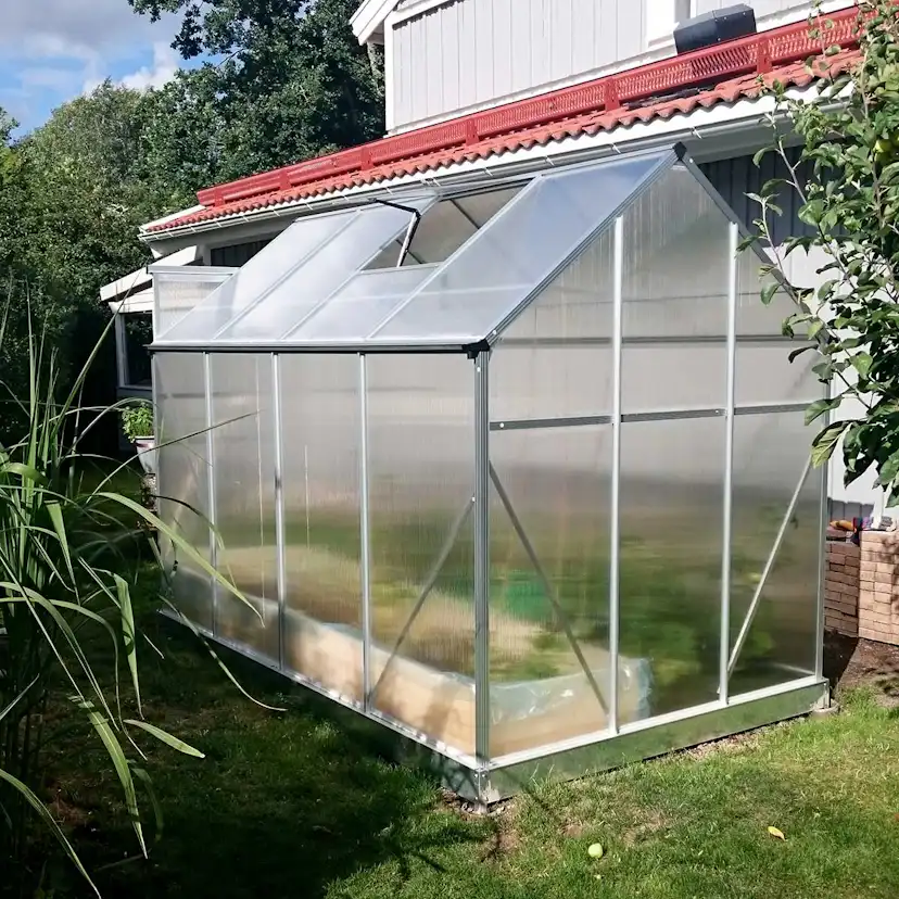 Växthus Metalcraft Rektangulär Aluminiumram med UV-Skyddad Kanalplast, 5,6 m²