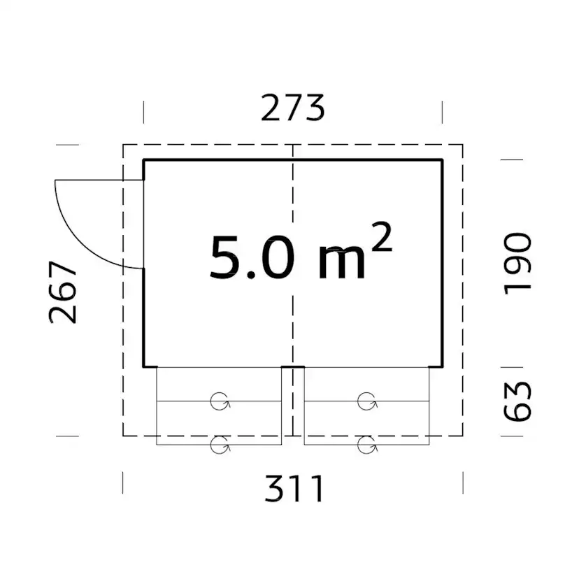Stella 5,2 m2 (inv. 5,0 m2) Obehandlad