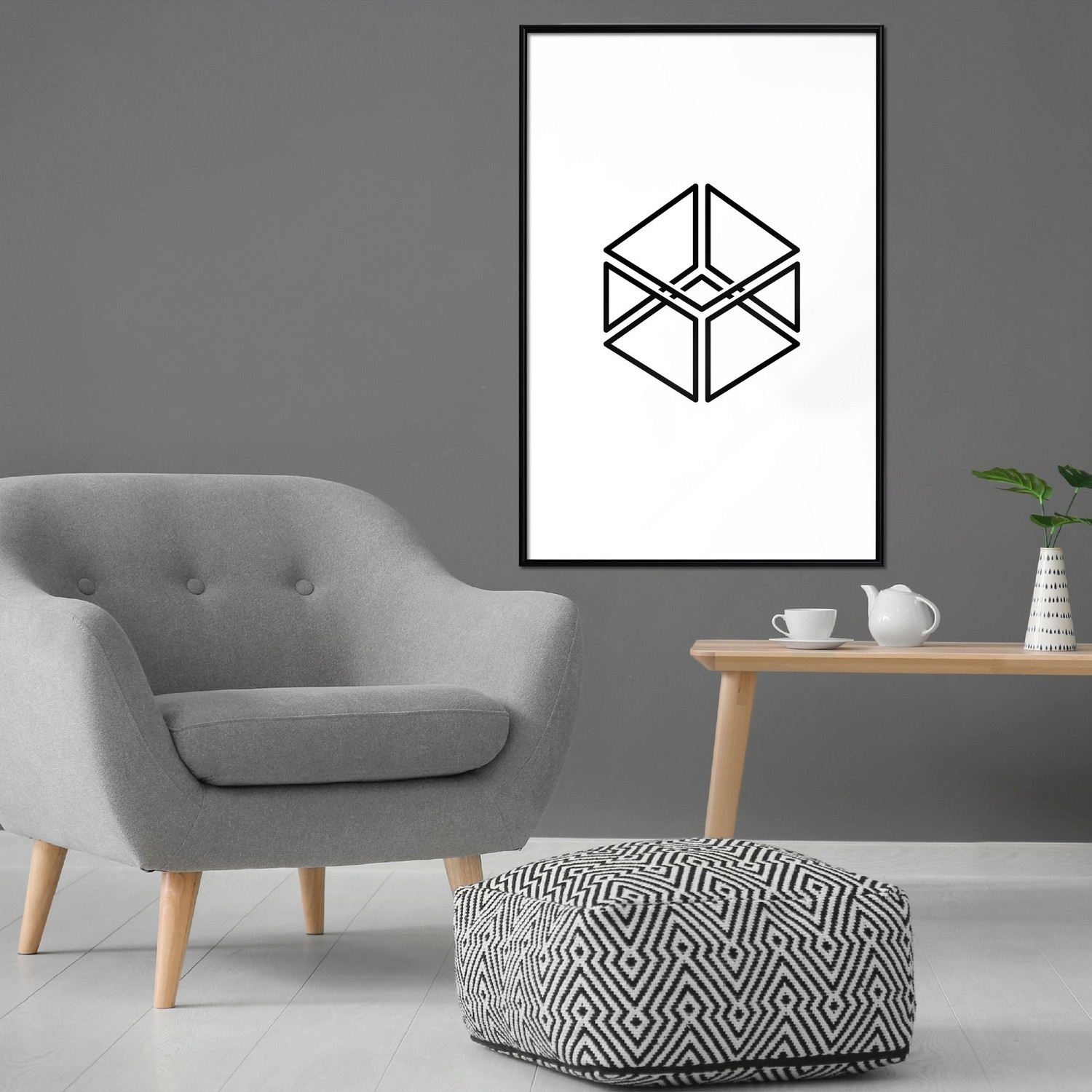 Affisch - Cube [Poster] 30x45 Svart ram, 30x45 cm