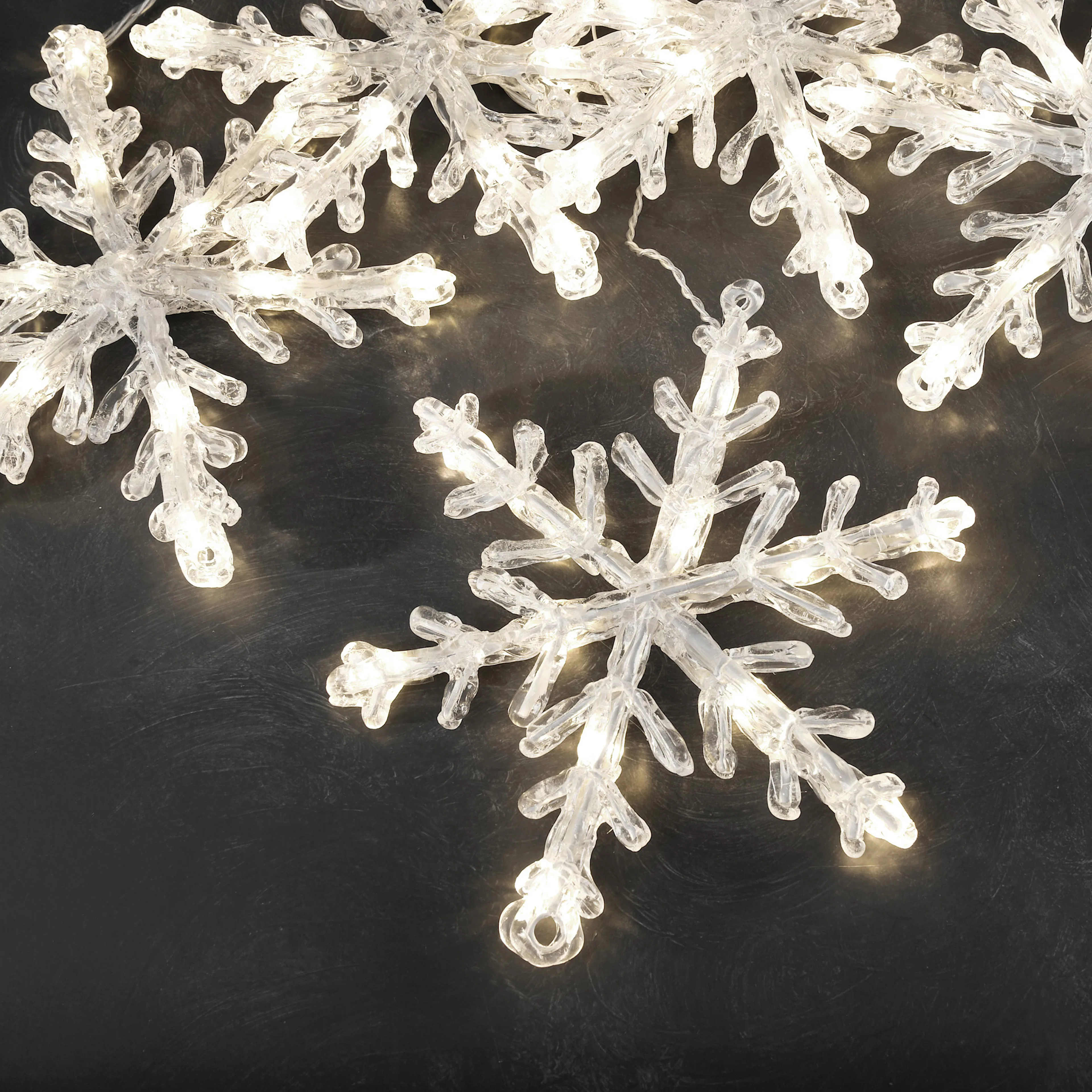 Ljusslinga Gnosjö Konstsmide Snöflinga 60L Varmvit LED