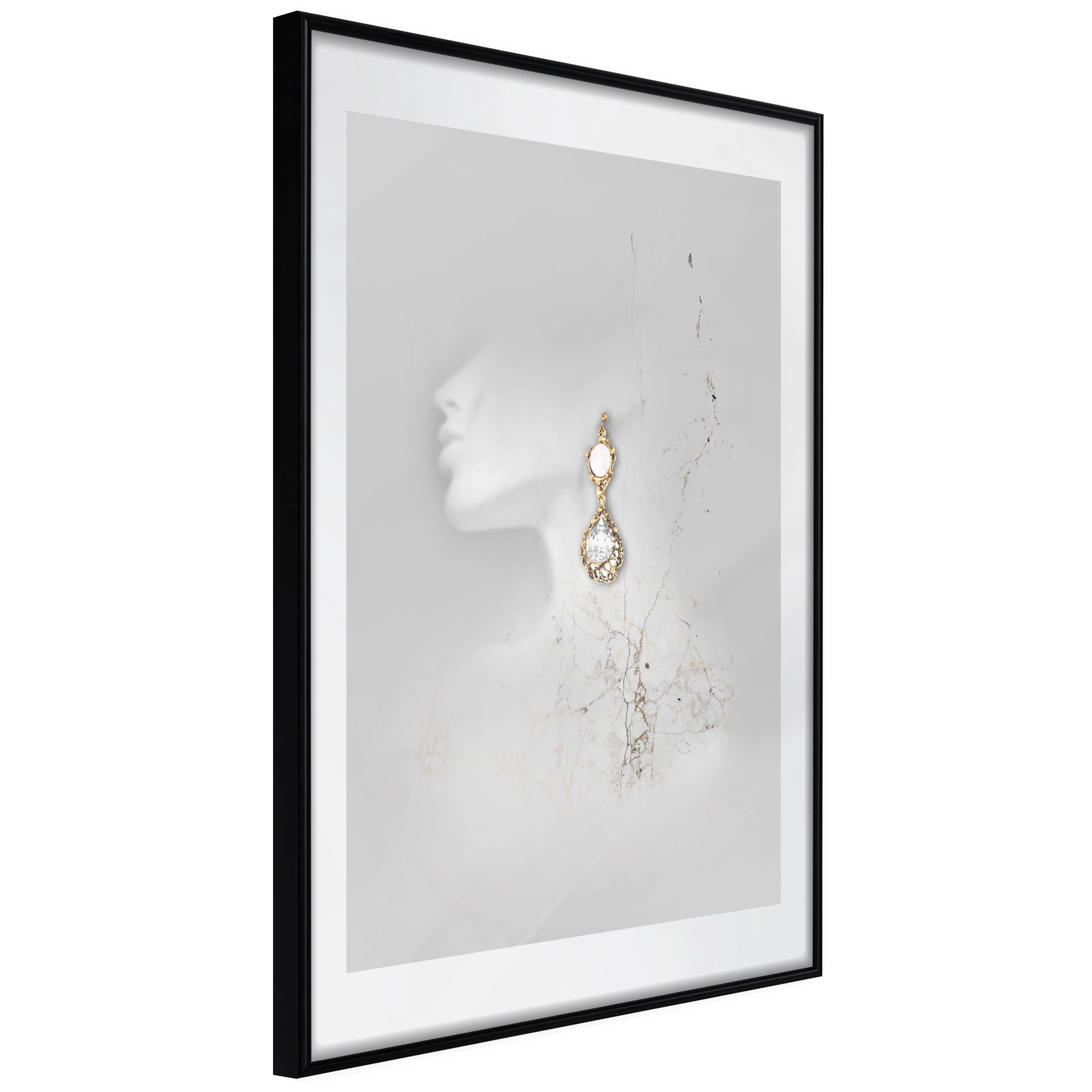 Affisch - Gold Earrings [Poster] 40x60 Svart ram, 40x60 cm