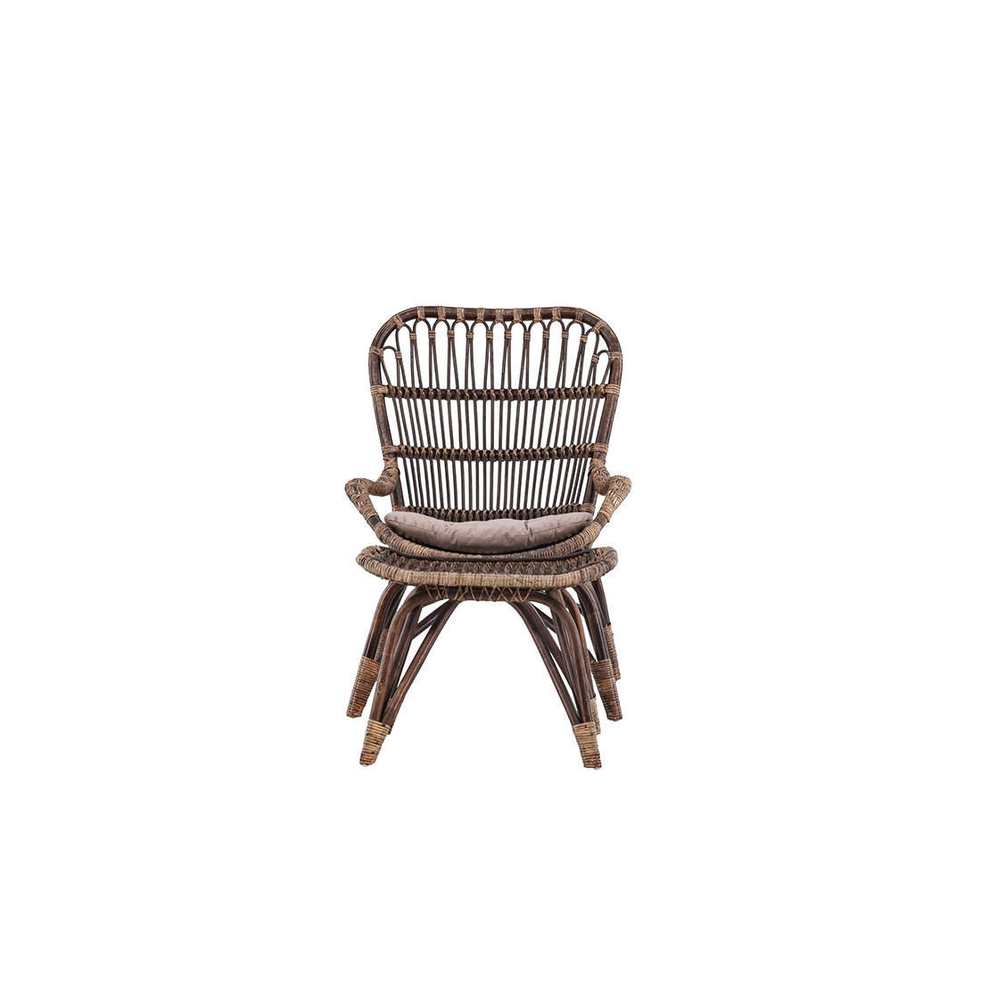 Ella Loungechair Rattan - Dark walnut / Beige - Ersätter 610 Färg: Dark Walnut
