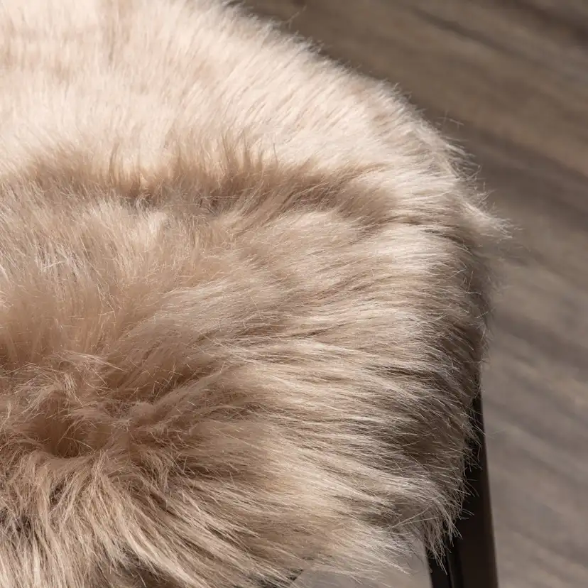 Katy Polyester Fake Fur - 34*34-Round-Brown Brun