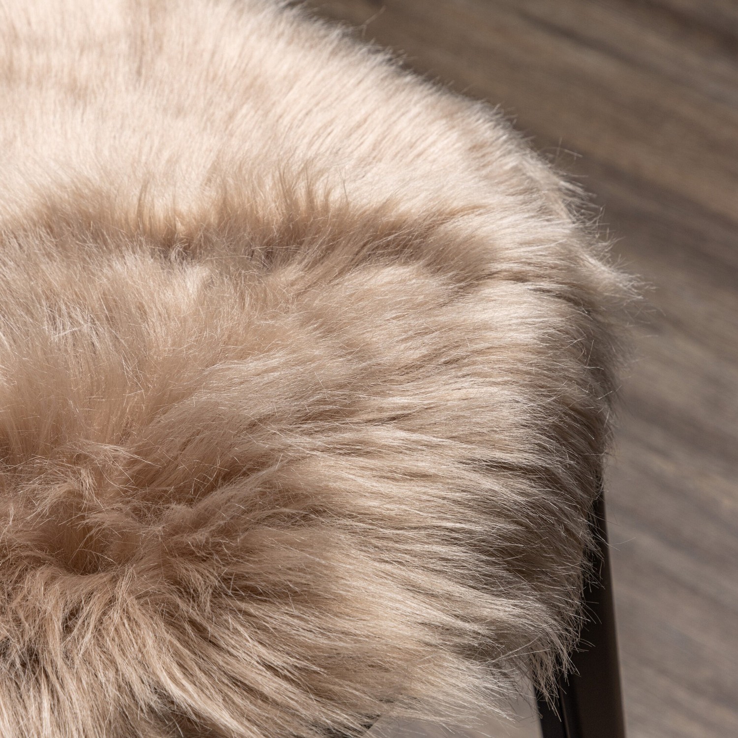 Katy Polyester Fake Fur - 34*34-Round-Brown Brun
