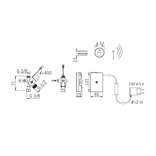 Diskmaskinsavstängning Oras Trådlös Vattenavstängning Krom