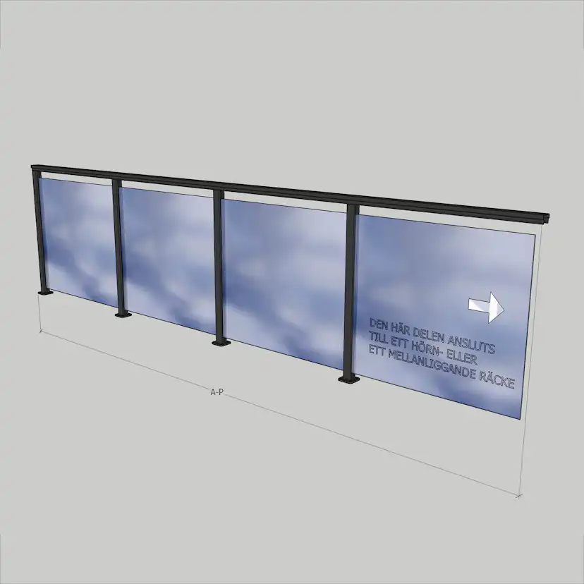 Glasräcke Novoroom Komplett Sektion A-P