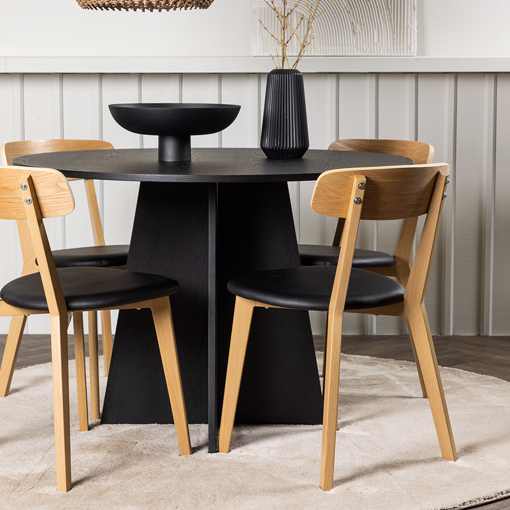 Matgrupp Venture Home Bootcut Ø110 cm med 4 Sanjos Stolar