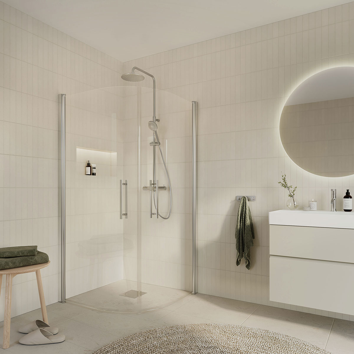 Duschhörn Arrow Round Klarglas