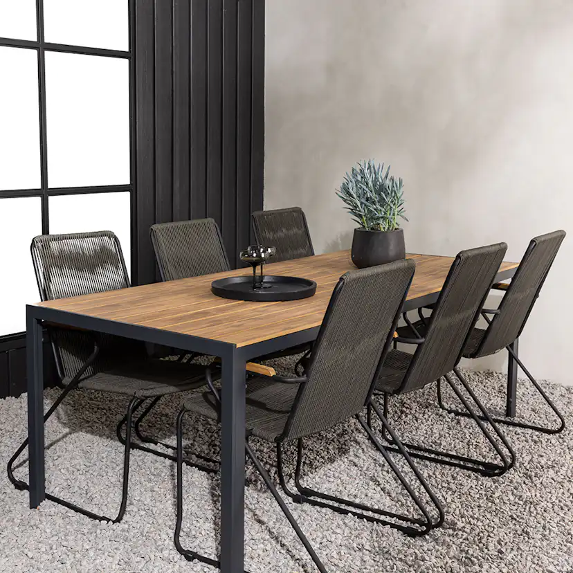 Break Diningtable Alumnium - Black / Nature Rectangular 90*2 Svart