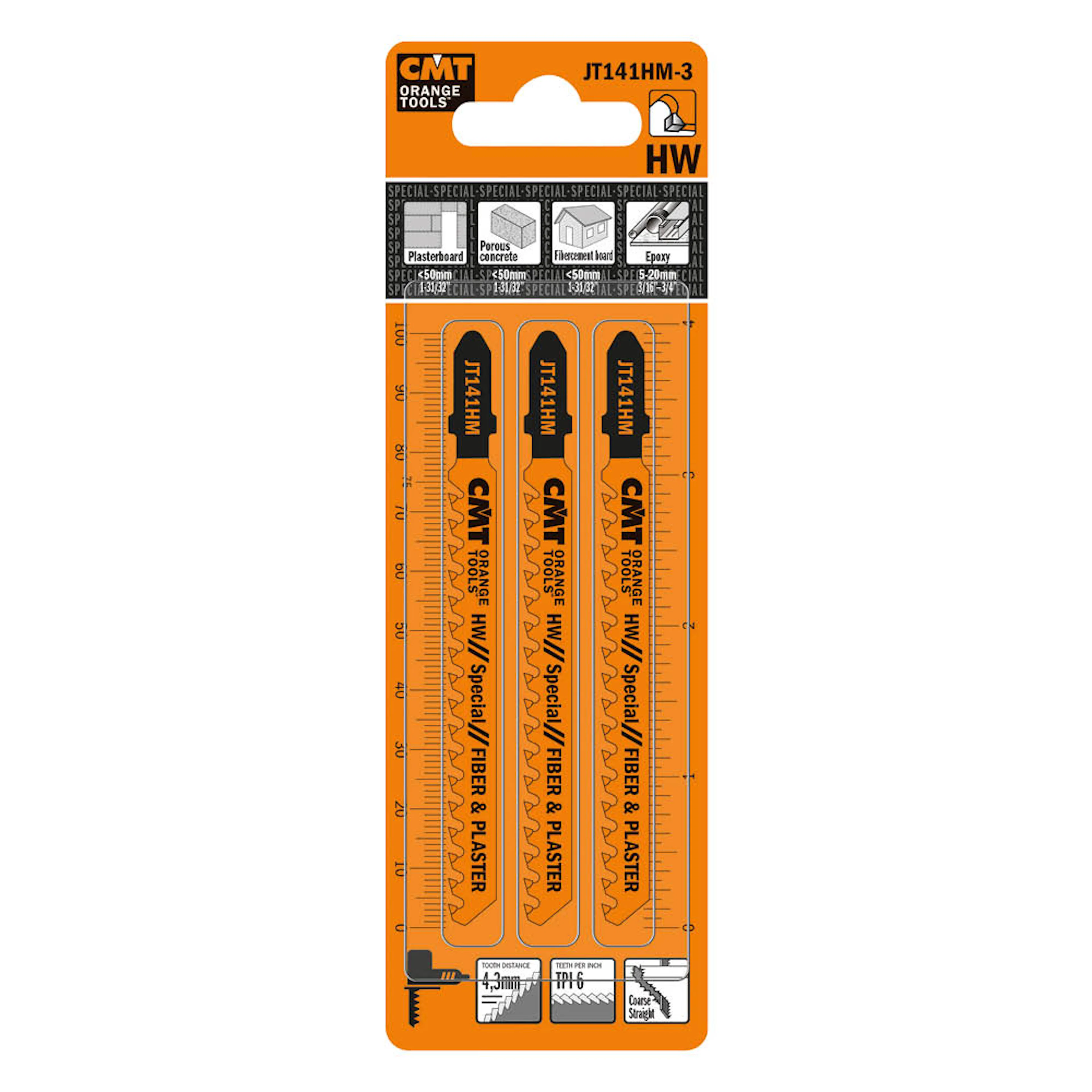 Sticksågblad CMT Orange Tools Gips/Cement 75mm HM 3 st