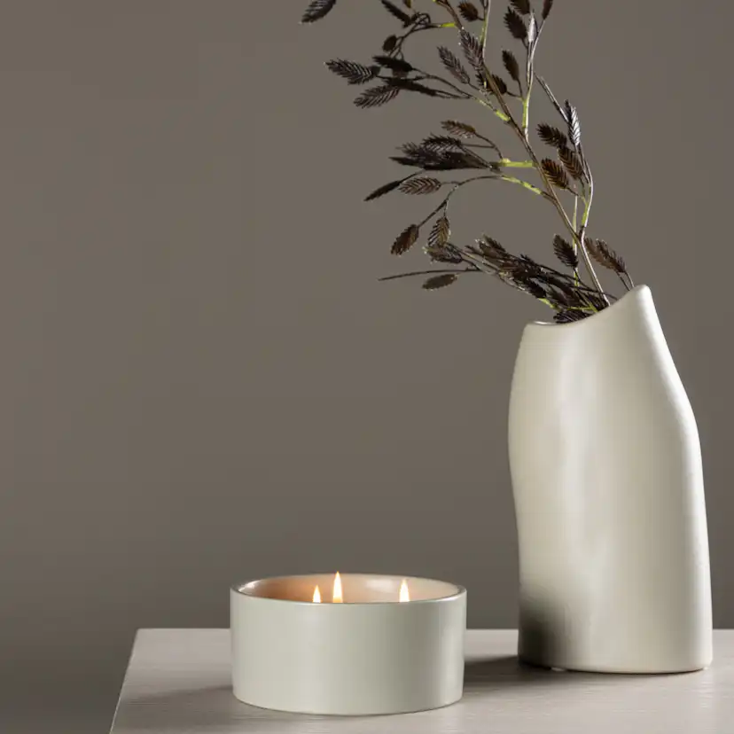 Douglas Scented candles - Light grey - D13*H6cm Ljusgrå