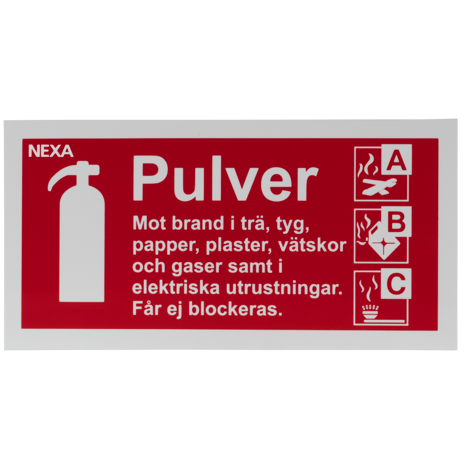 Skylt Nexa För Pulversläckare BSP-1020