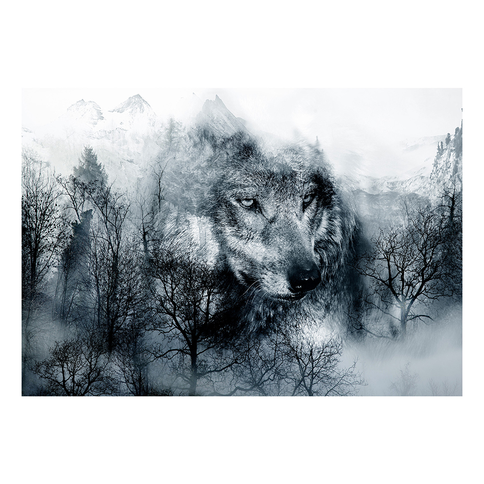 Fototapet Arkiio Mountain Predator Black And White