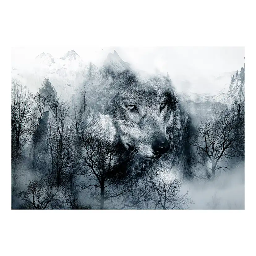 Fototapet Arkiio Mountain Predator Black And White