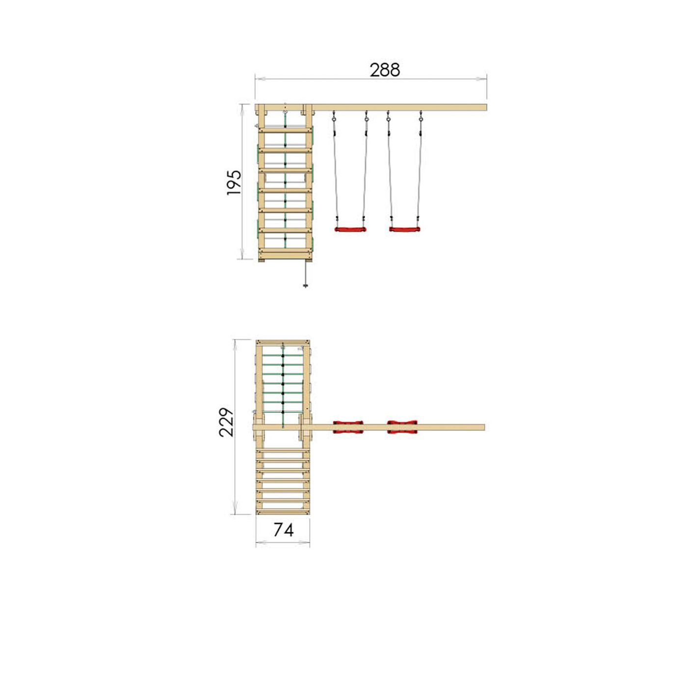 Klättermodul Jungle Gym Klättermodul 200 Trä
